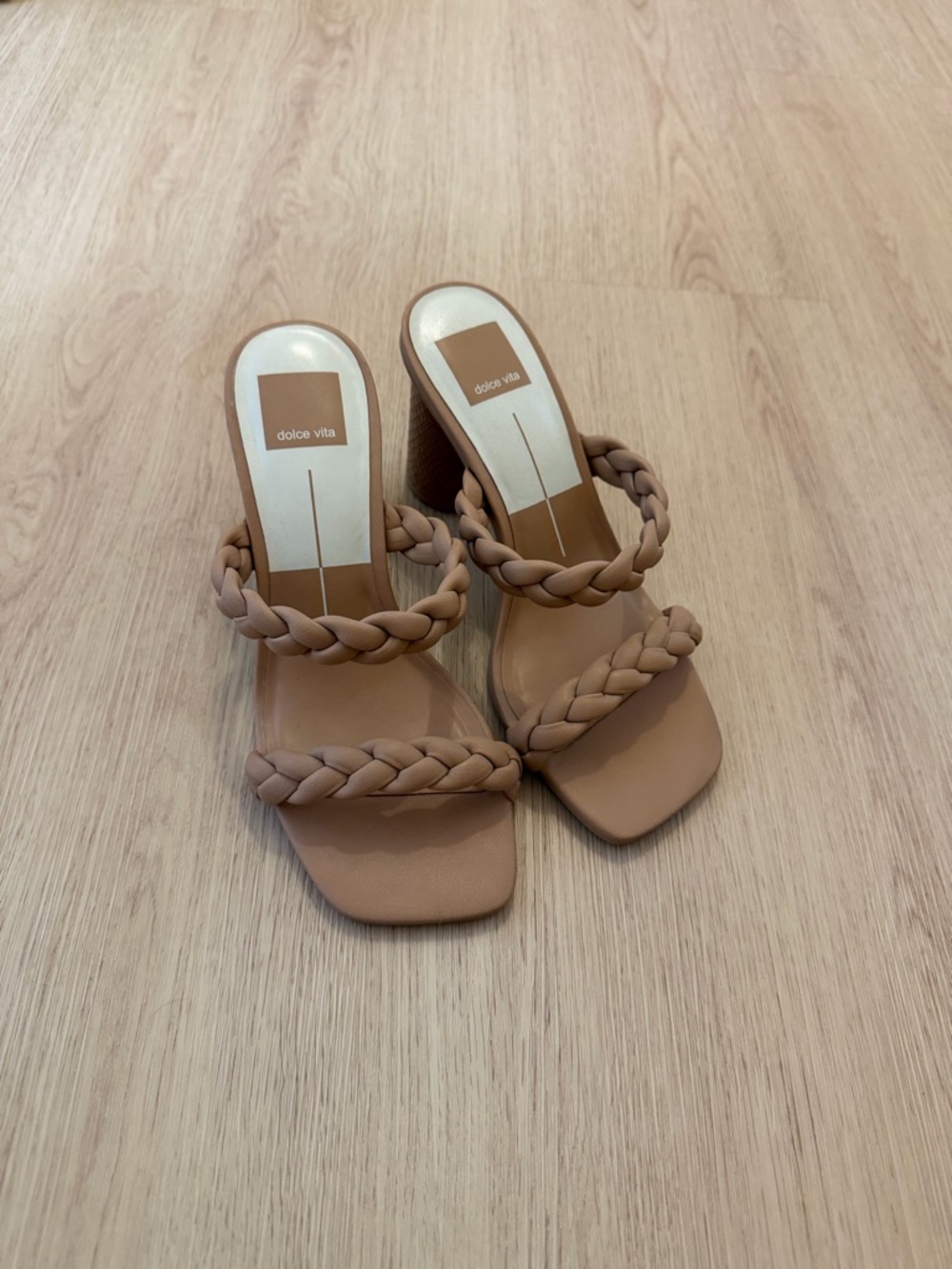 Dolce vita tan braided heels
